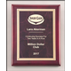 Ruby Marble Plate with Gold Florentine Border on Rosewood Piano-Finish Plaque