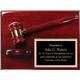 ROSEWOOD GAVEL SB PLQ 9X 12 STD PACK