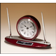 Rosewood Piano Finish Desk Clock and Pen Set