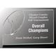 7'' Clear/Black Crystal Standup with Silver Metal Oval Golf Figure
