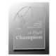 10'' Clear/Black Crystal Standup with Silver Metal Oval Golf Figure