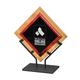 12'' Red Galaxy Acrylic with Bamboo Plaque and Iron Stand